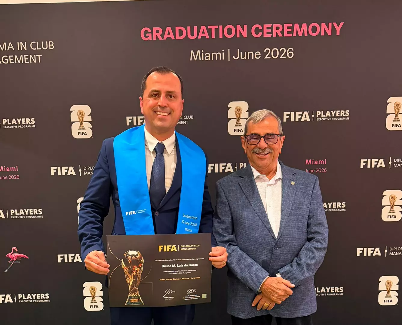 Bruno Costa é diplomado na terceira edição do FIFA Diploma in Club Management, em Miami